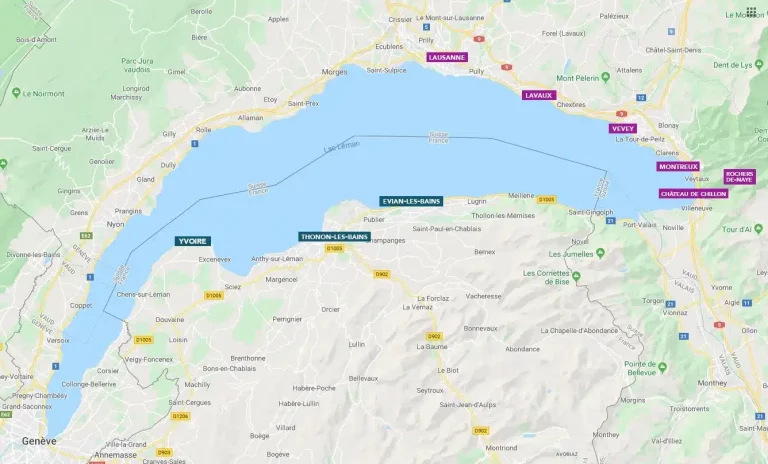 Découvrez la carte du lac Léman pour préparer votre séjour