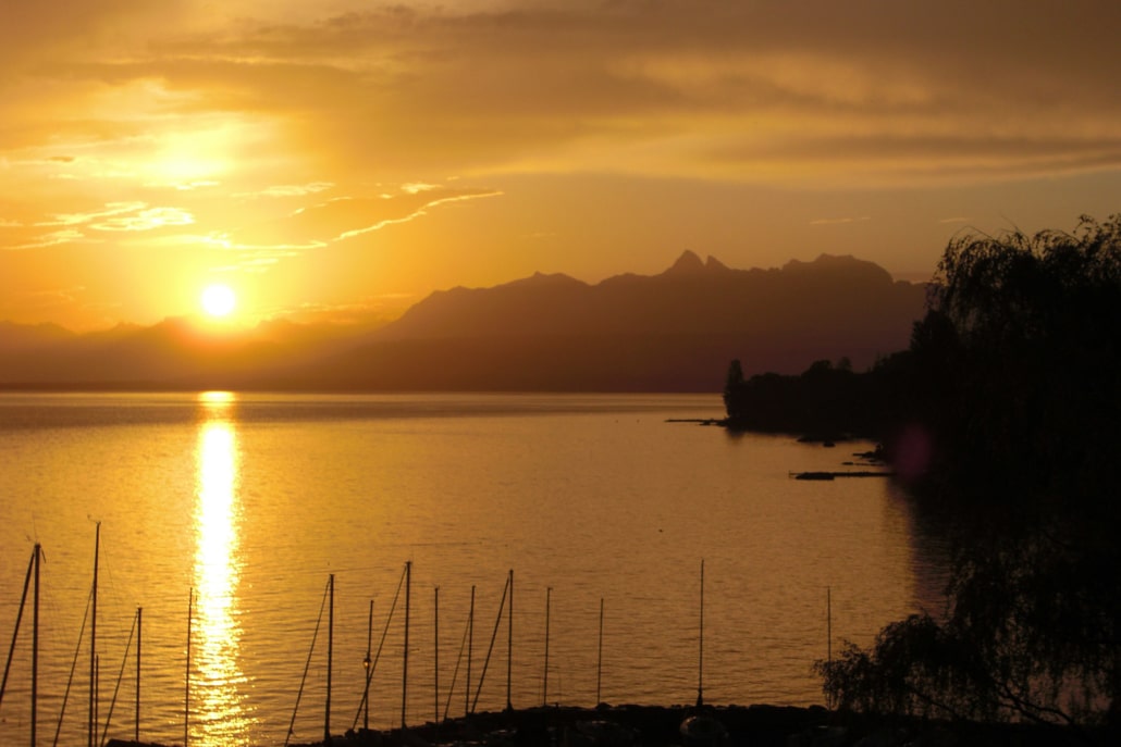 Lever de soleil sur le Lac Léman