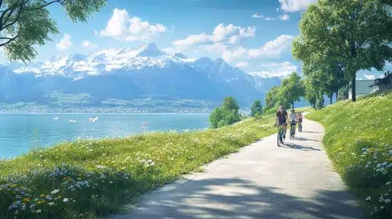 Organiser le tour du lac Léman en vélo en famille