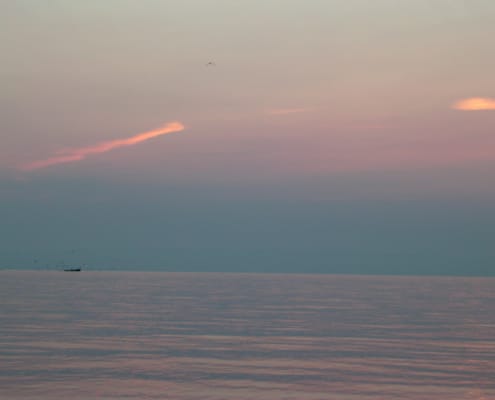 Pêcheur sur le Lac Léman à Yvoire